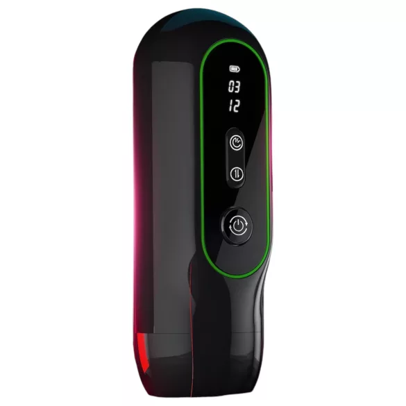 Leopard - Vibrating Up-Down Male Stroker (Black)