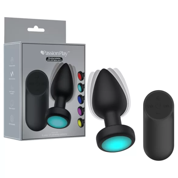 Passion Play - LED light‑up vibrating anal plug - size M