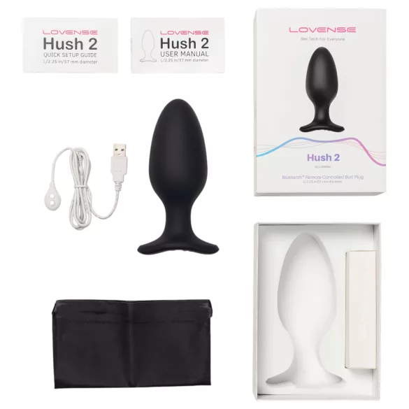 LOVENSE Hush 2 L - rechargeable small anal vibrator (57 mm) - black