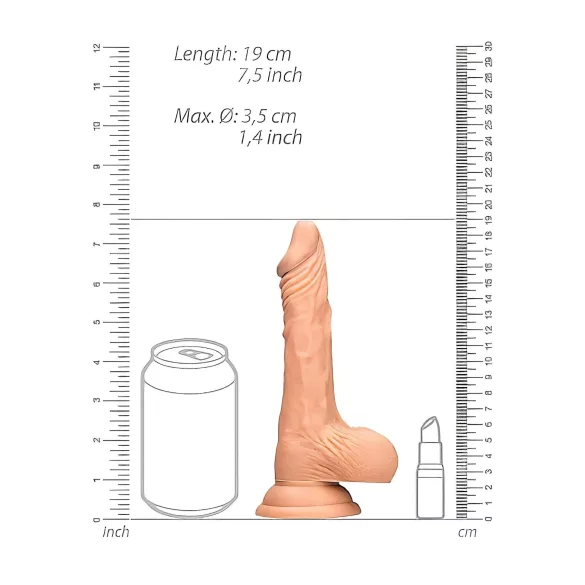 RealRock Lifelike Dildo 7" with Balls (Natural Skin Tone)