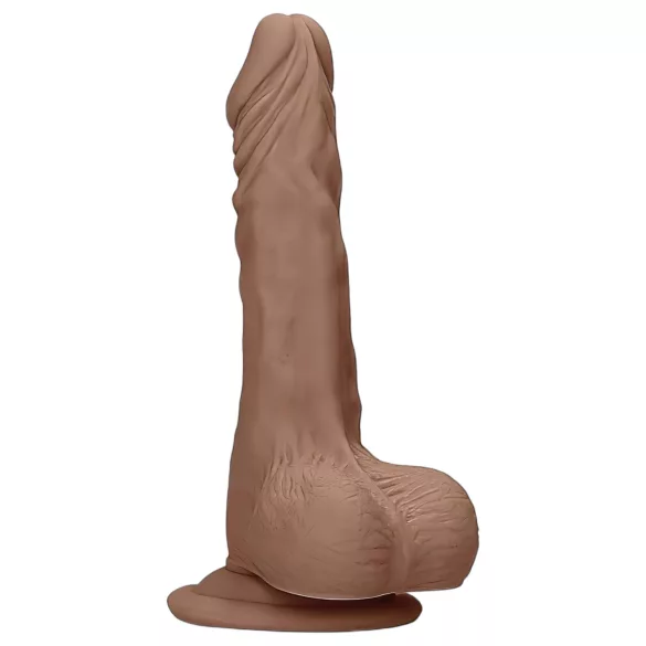 RealRock 7" Lifelike Dildo with Balls - Dark Natural