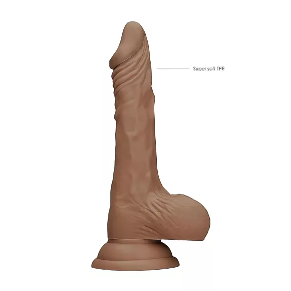 RealRock 7" Lifelike Dildo with Balls - Dark Natural