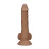 RealRock 7" Lifelike Dildo with Balls - Dark Natural
