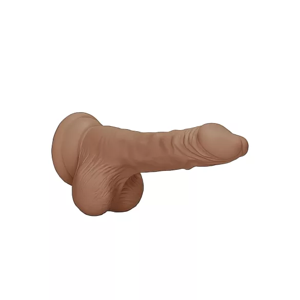 RealRock 7" Lifelike Dildo with Balls - Dark Natural