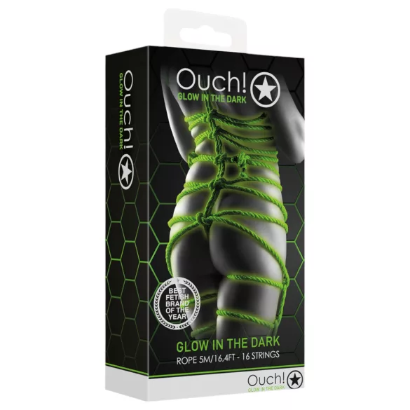 Ouch! - glow-in-the-dark bondage rope (10 m, green)