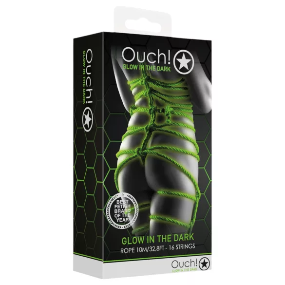 Ouch! - glow-in-the-dark bondage rope (5 m, green)