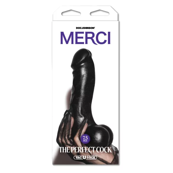 Doc Johnson The Perfect Cock - realistic dildo (black) - 19 cm