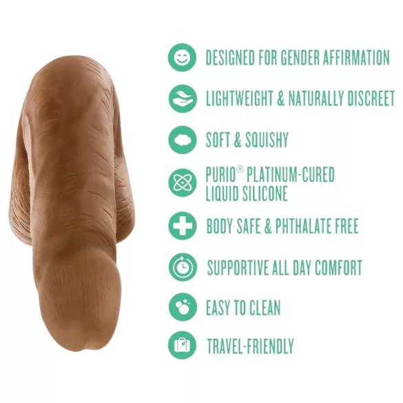 Blush UrSelf Affirm - lifelike dildo (brown) - 13 cm