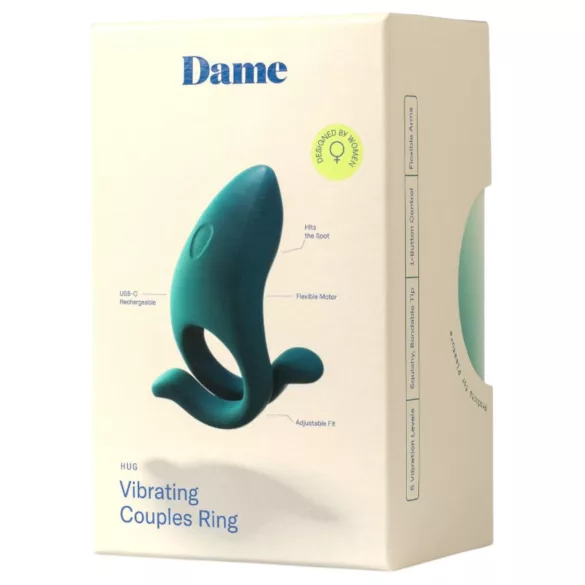 Dame Hug - Adjustable Vibrating Penis Ring (Green)