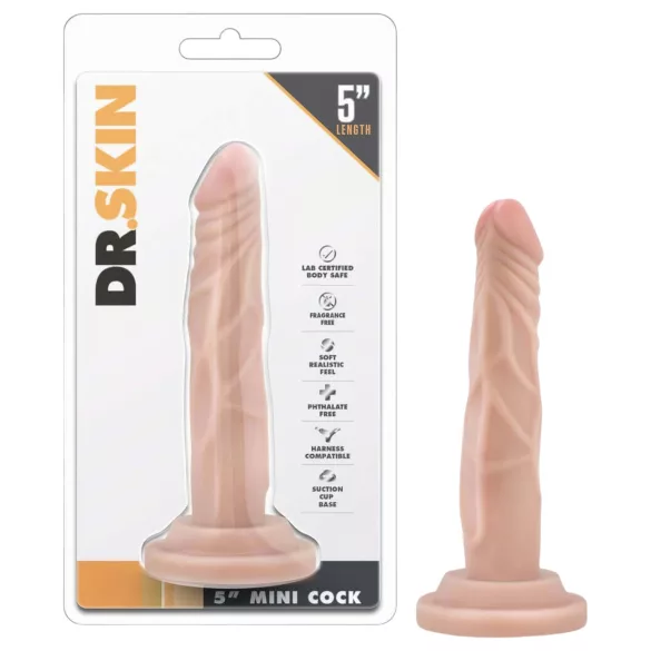 Dr. Skin 5 - lifelike dildo with suction cup (natural, 14.5 cm)