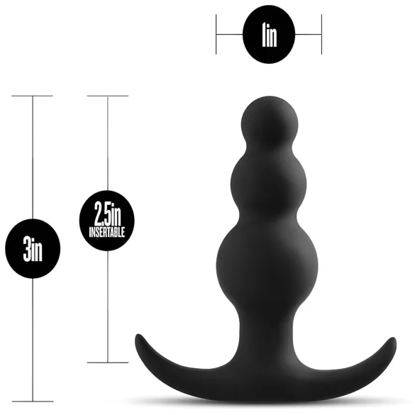 Anal Adventures Platinum - Beaded Anal Plug (Black)