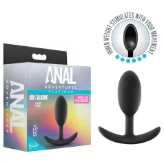Anal Adventures Platinum M - Black Medium Anal Plug