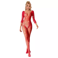   Subblime 952419 - Sparkling Rhinestone Jumpsuit - (Red) - XS-M