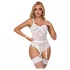 Subblime 954291 - Chain Detailed Sheer Bodysuit Set - White (L-XL)