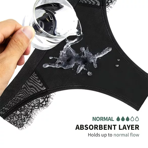 Adalet Flora Normal - Menstrual Panty (Black)