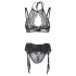 Adalet Evelyn - 3-Piece Lace Lingerie Set (Black)