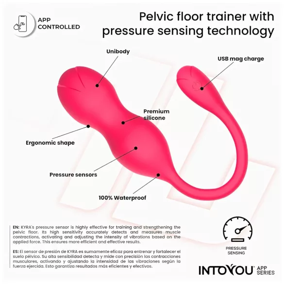 INTOYOU Kyra Pelvic - App-controlled vibrating Kegel ball (pink)