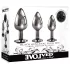 Evolved Black Gem - metal anal plug set with black gemstone (silver)