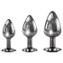 Evolved Black Gem - metal anal plug set with black gemstone (silver)