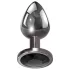 Evolved Black Gem - metal anal plug set with black gemstone (silver)