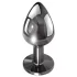 Evolved Black Gem - metal anal plug set with black gemstone (silver)