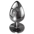 Evolved Black Gem - metal anal plug set with black gemstone (silver)