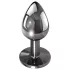 Evolved Black Gem - metal anal plug set with black gemstone (silver)