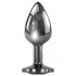 Evolved Black Gem - metal anal plug set with black gemstone (silver)