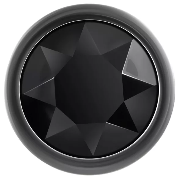 Evolved Black Gem - metal anal plug set with black gemstone (silver)