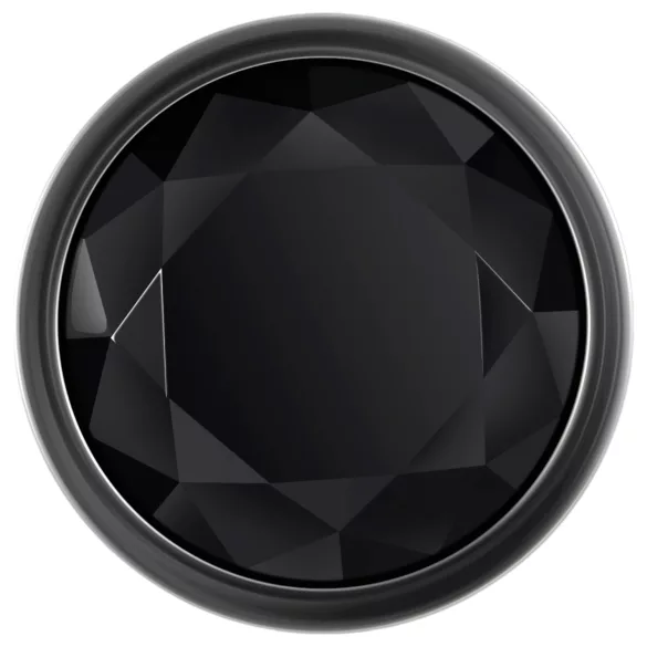 Evolved Black Gem - metal anal plug set with black gemstone (silver)