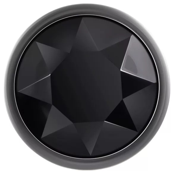 Evolved Black Gem - metal anal plug set with black gemstone (silver)