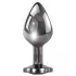 Evolved Black Gem - metal anal plug set with black gemstone (silver)