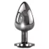 Evolved Black Gem - metal anal plug set with black gemstone (silver)