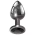 Evolved Black Gem - metal anal plug set with black gemstone (silver)