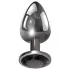Evolved Black Gem - metal anal plug set with black gemstone (silver)