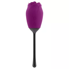   Playboy - Waterproof Rechargeable Rose Vibrator with Tongue (Purple)