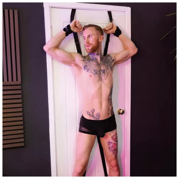 Sei Mio - Door-Mounted Bondage Cross (Black)