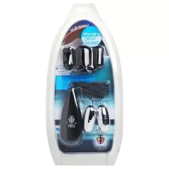   XR Brands - Trinity - dual bullet-cap glans vibrator (black-silver)