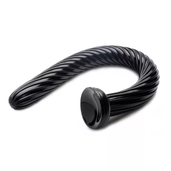 Suction Cup Spiral Anal Snake 18" - Black Anal Dildo