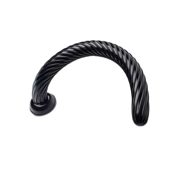 Suction Cup Spiral Anal Snake 18" - Black Anal Dildo