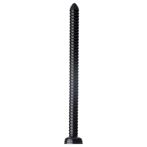 HOSED Ribbed Hose 19 - Black Suction Cup Anal Dildo