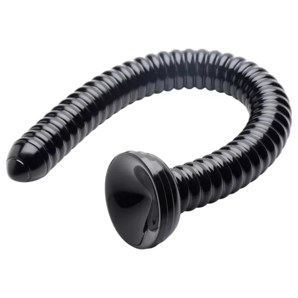HOSED Ribbed Hose 19 - Black Suction Cup Anal Dildo