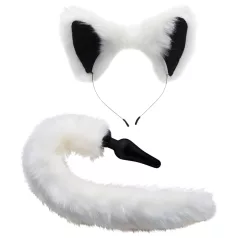 TAILZ - Fox Tail Anal Plug & Headband Set (Black & White)