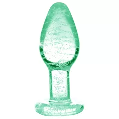 Booty Sparks Glow in the Dark L - glass butt plug (clear)