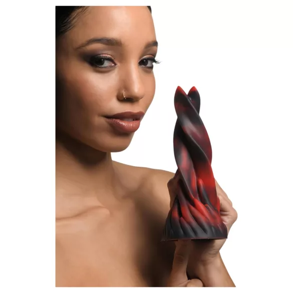 Creature Cocks Hell Kiss - twisted silicone dildo - 19 cm (red)