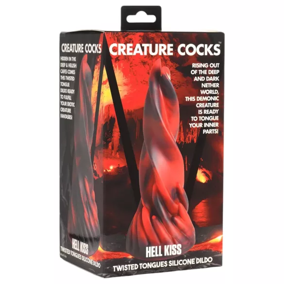 Creature Cocks Hell Kiss - twisted silicone dildo - 19 cm (red)