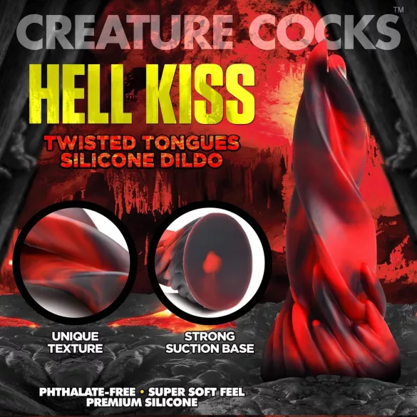 Creature Cocks Hell Kiss - twisted silicone dildo - 19 cm (red)