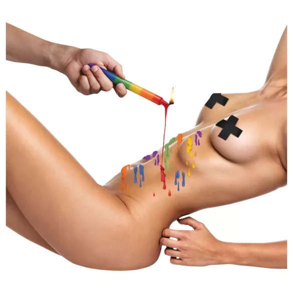XR Brands - BDSM body candle - rainbow (3 pcs)
