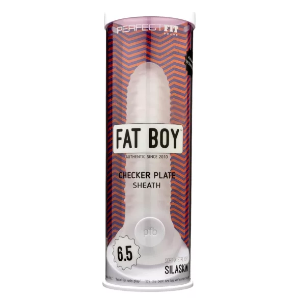 Perfect Fit - Fat Boy Chequer Box - Penis Sleeve (17 cm, White)
