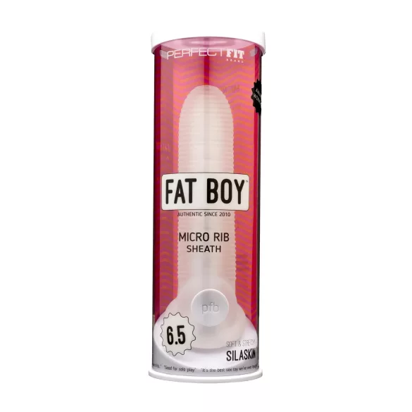 Perfect Fit - Fat Boy Micro Ribbed - penis sleeve (17 cm, white)